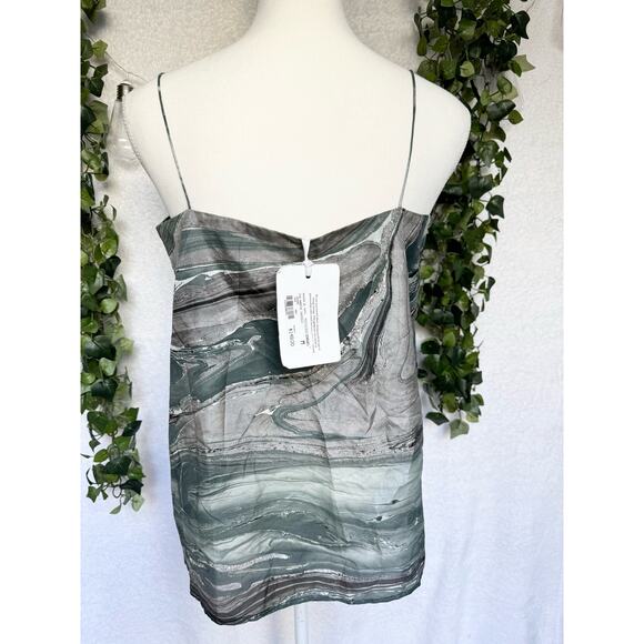 NWT Maison de Papillon Silk Eva Habotai Marble Camisole Top Medium - Picture 3 of 12